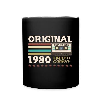 43e anniversaire Vintage Cassette Vintage des années 1980 - Mug uni - noir - Devant
