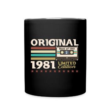 42e anniversaire Vintage Cassette Vintage 1981 - Mug uni - noir - Devant