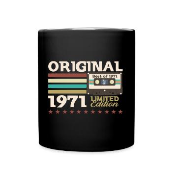 52e anniversaire Vintage Cassette Vintage 1971 - Mug uni - noir - Devant