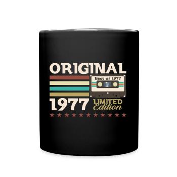 46e anniversaire Vintage Cassette Vintage 1977 - Mug uni - noir - Devant