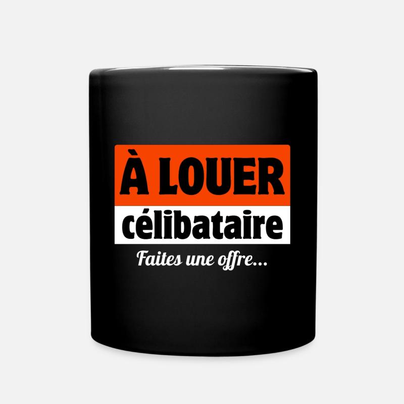à louer, célibataire - Mug uni - noir
