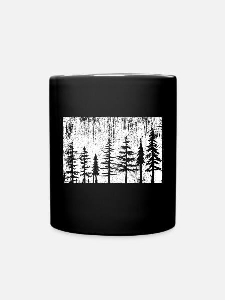 Silhouette Forêt Monochrome - Mug uni - noir