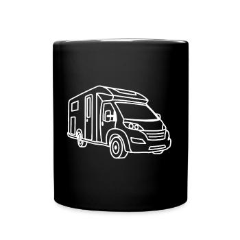 Wohnmobil Teilintegriert - Front - Kontur weiß - Tasse einfarbig - Schwarz - Vorne