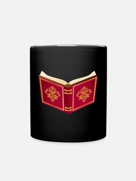 offenes rotes Buch für Santa Claus und Weihnachten - Tasse einfarbig - Schwarz