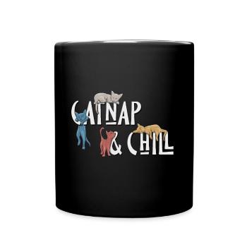 La sieste et la sieste ! Chats mignons détendus et détendus - Mug uni - noir - Devant