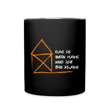 Haus Klaus Nikolaus Weihnachten lustiger Spruch - Tasse einfarbig - Schwarz - Vorne