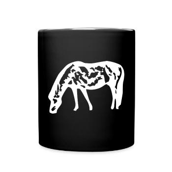 cheval blanc cheval blanc t-shirt cadeau cavalier - Mug uni - noir - Devant