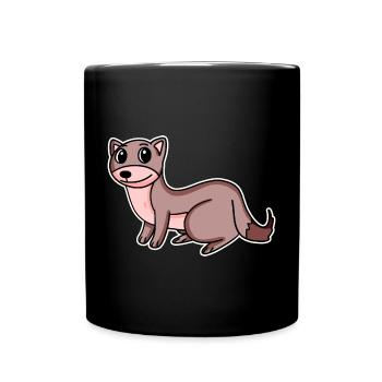 Motif de belette - Mug uni - noir - Devant