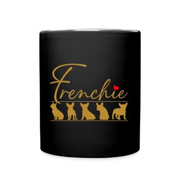 Frenchie Silhouettes de bouledogue français - Mug uni - noir - Devant
