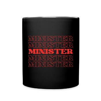 Pfarrer, Geistlicher, Pastor, Prediger, Priester - Tasse einfarbig - Schwarz - Vorne