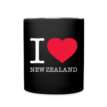 I LOVE NEW ZEALAND Neuseeland - Full Colour Mug - black - Front