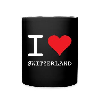 I LOVE SWITZERLAND Schweiz - Tasse einfarbig - Schwarz - Vorne