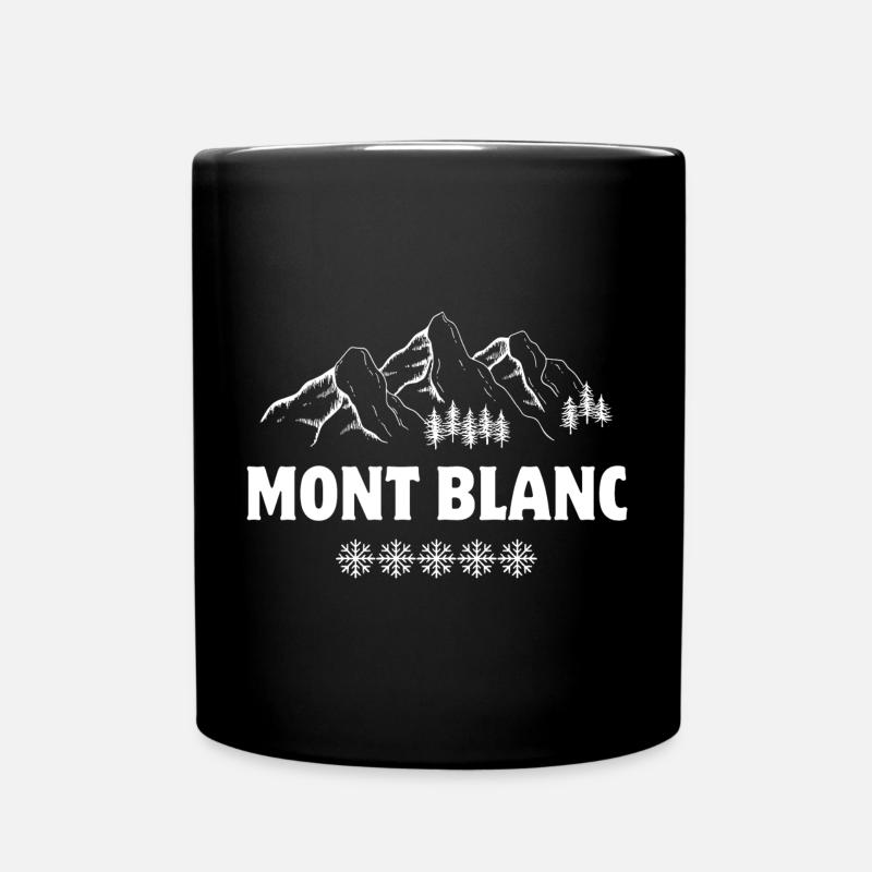 Mont blanc, domaine skiable, ski - Mug uni - noir