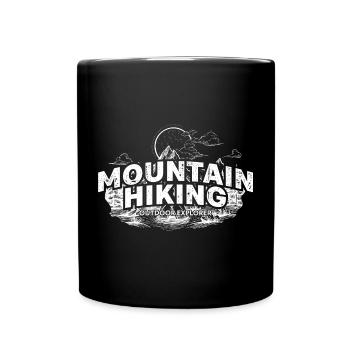 Bergwandern Vintage Abzeichen Grafik - Tasse einfarbig - Schwarz - Vorne