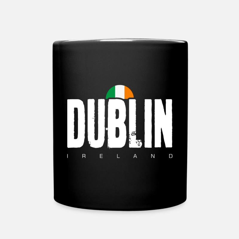 Dublin Bold Wortmarke Irische Flagge - Tasse einfarbig - Schwarz