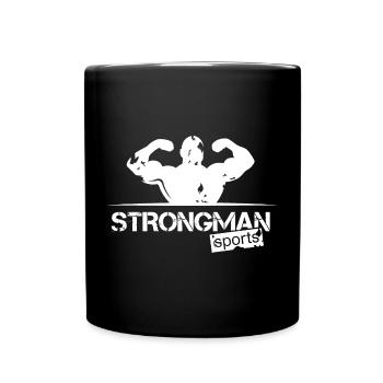 strongman sport logo team club training icon - Full Colour Mug - black - Front