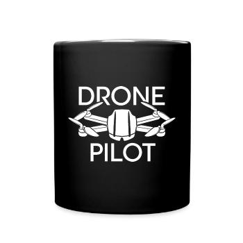drone pilot logo icon aviator icon - Full Colour Mug - black - Front