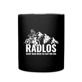 Mountainbike Radlos sieht man mich so gut wie nie - Tasse einfarbig - Schwarz - Vorne