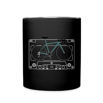 Impression de plan de vélo sarcelle - Mug uni - noir - Devant