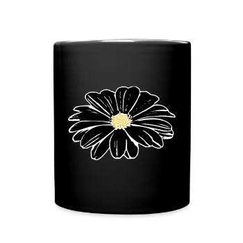 Flower, Black, Flowers, Black, Blossom - Full Colour Mug - black - Front