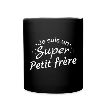 Ich bin ein super kleiner Bruder - Tasse einfarbig - Schwarz - Vorne