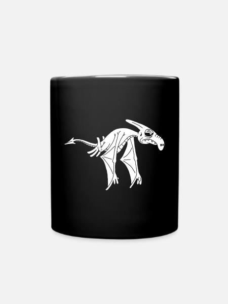 White Flying Dinosaur - Full Colour Mug - black