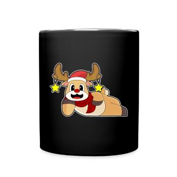 Rentier Weihnachten Winter - Tasse einfarbig - Schwarz - Vorne