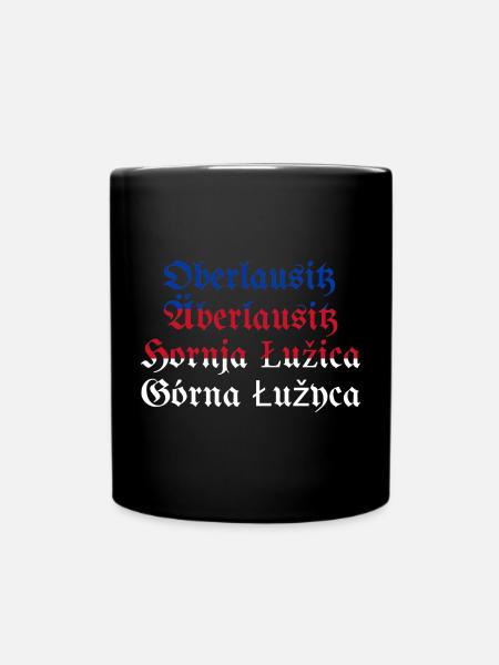 Oberlausitz mit sorbischer Flagge blau-rot-weiß - Tasse einfarbig - Schwarz
