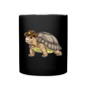 Chapeau de shérif Tortue - Mug uni - noir - Devant