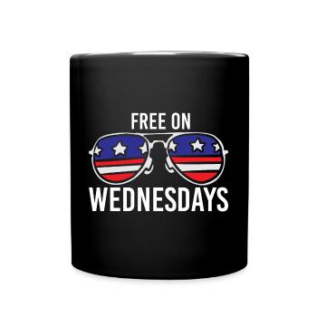 Drapeau américain Vintage Biden gratuit le mercredi - Mug uni - noir - Devant