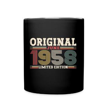Original June 1958 Vintage 1958 Birthday 1958 - Full Colour Mug - black - Front
