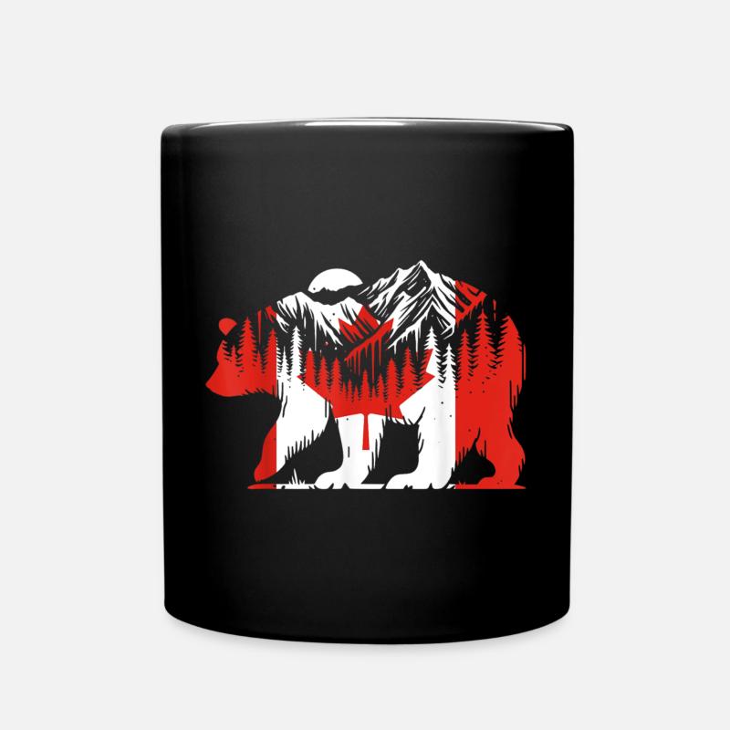 Ours polaire Drapeau canadien Feuille d’érable Fête du Canada - Mug uni - noir