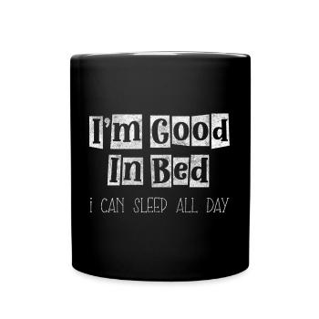 Sleeping Bed Pillow - Full Colour Mug - black - Front