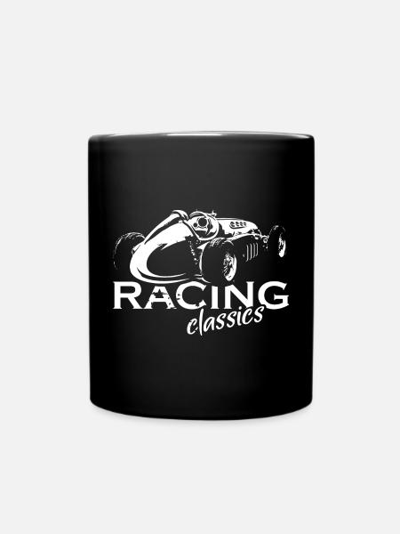 Retro Racing Oldtimer V8 Autos Symbol Logo icon - Tasse einfarbig - Schwarz