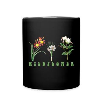 Blume - Tasse einfarbig - Schwarz - Vorne