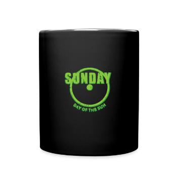 Sunday Sunday Weekdays Day Sun green used look - Full Colour Mug - black - Front