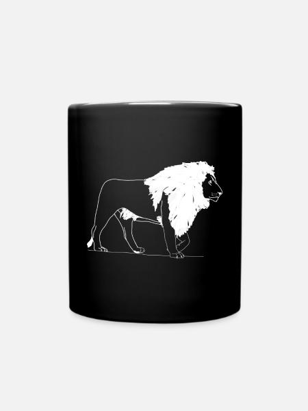 Löwe - Tasse einfarbig - Schwarz