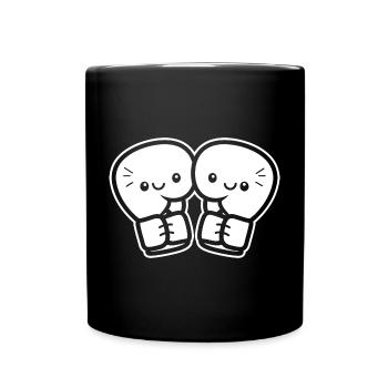 Lustige Boxhandschuhe - Tasse einfarbig - Schwarz - Vorne