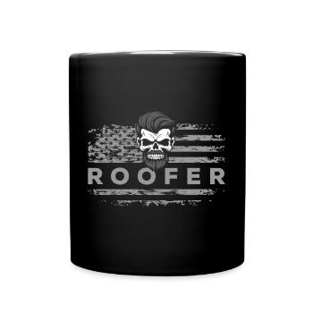 Roofer house construction construction site apprentice - Full Colour Mug - black - Front