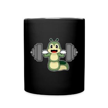 Caterpillar Bodybuilder Barbell Bodybuilding - Mug uni - noir - Devant