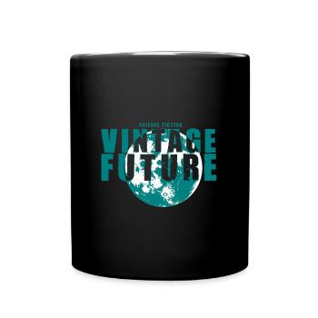 Science Fiction Vintage Future retro usedlook Mond - Tasse einfarbig - Schwarz - Vorne