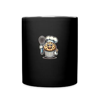 Dessin animé de muffins de cuisson drôle - Mug uni - noir - Devant
