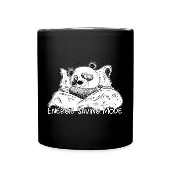 Energy Saving Mode Panda Bear Sleeping - Full Colour Mug - black - Front