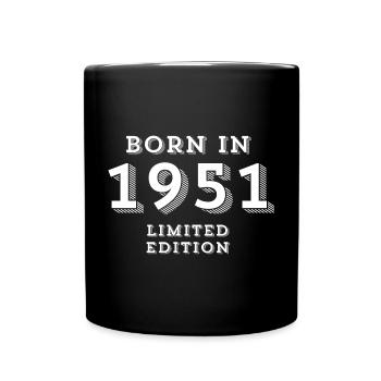 year of birth, 1951, 73 years - Full Colour Mug - black - Front