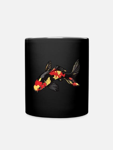 Wunderschönes Koi - Tasse einfarbig - Schwarz