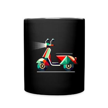 unique geometric colorful scooter motif - Full Colour Mug - black - Front