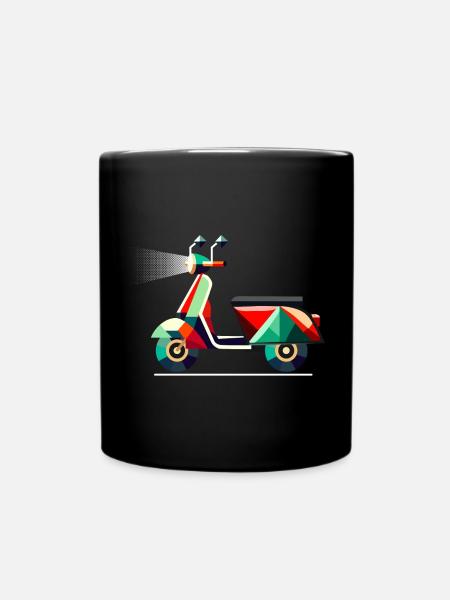 Motif de scooter coloré géométrique unique - Mug uni - noir