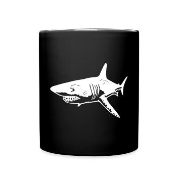 The predatory white shark - Full Colour Mug - black - Front