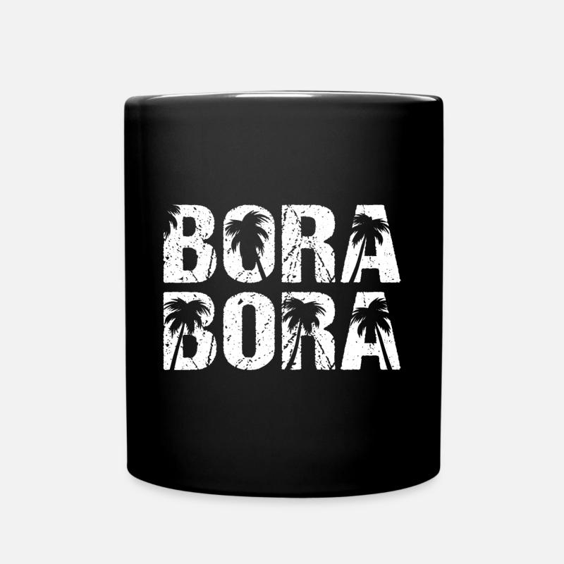 Bora Bora Palmen Pazifik Palmeninsel - Tasse einfarbig - Schwarz
