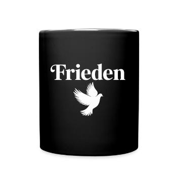 Einfach Frieden für alle - mit Friedenstaube - Tasse einfarbig - Schwarz - Vorne